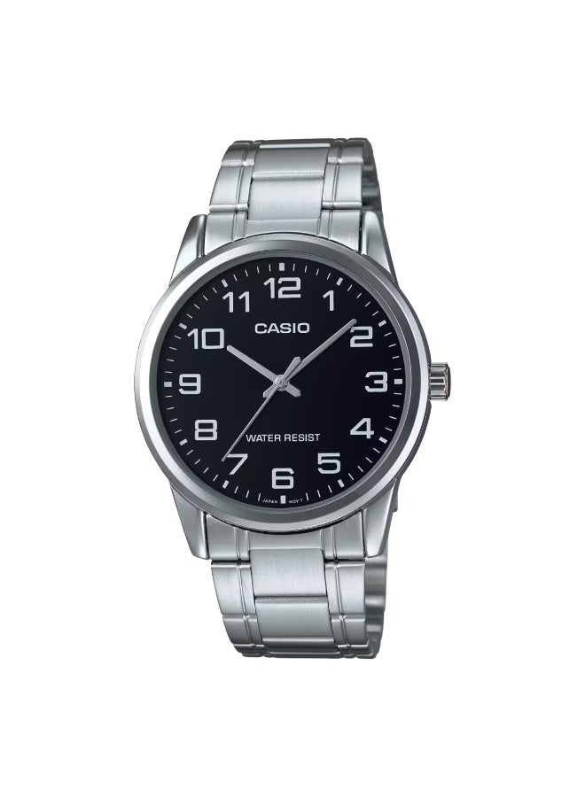 CASIO  Black Dial, Silver Band couple watch MTP/LTP-V001D-1B - Image 2